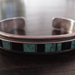 Native American Sterling Silver Turquoise Bracelet